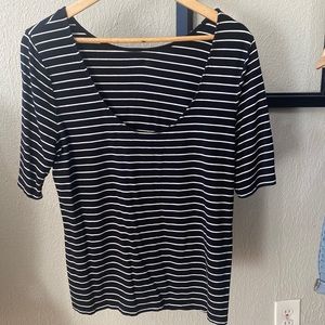 Boutique Black & White Stripe Top